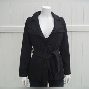 Holy Codi Studio Black Coat with Plunging V-neckline Size S